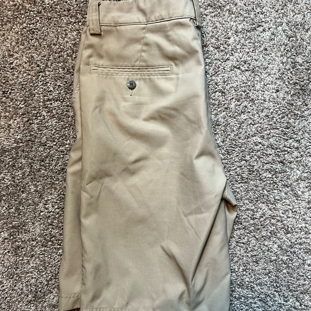 Adidas Men's Beige Flat Front Shorts - Picture 2 of 5